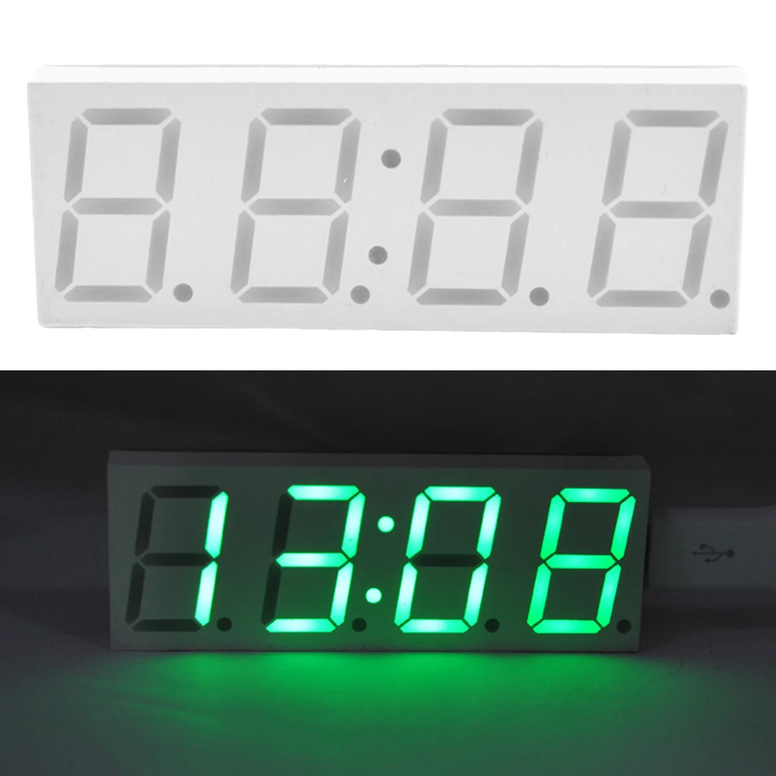 

Microcontroller Digital Tube Clock 1pc DIY LED Electronic Clock Kit with Thermometer Hourly Chime Function DIY Kit Module green