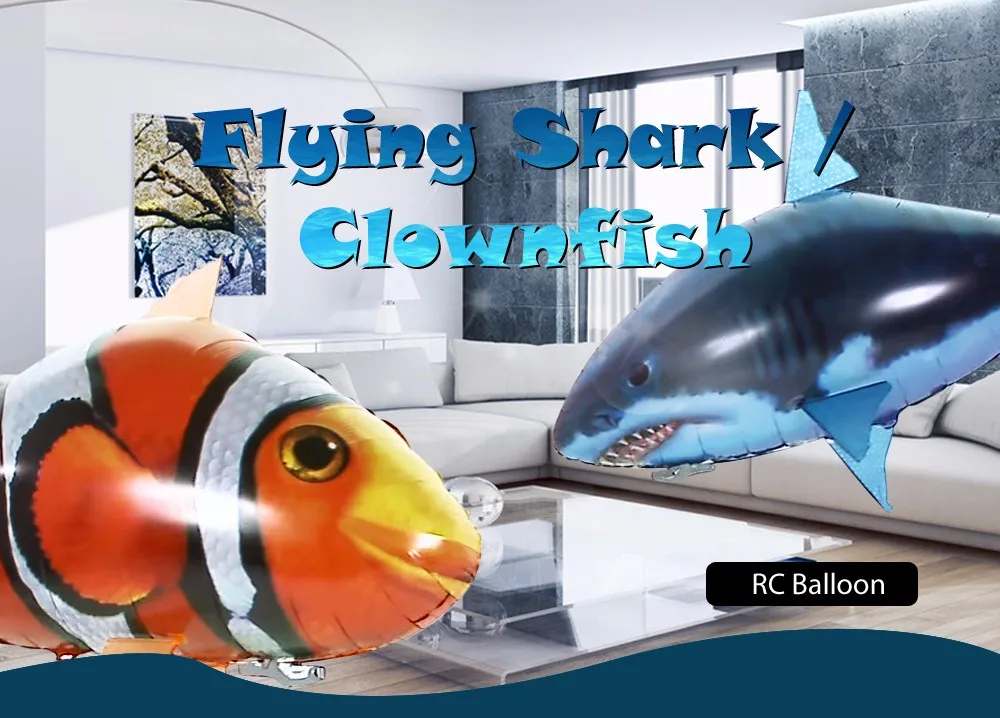 Креативный пульт дистанционного управления летающая воздушная акула игрушка RC радио Надувные Клоун воздушные шары в виде рыбы подарок Горячая