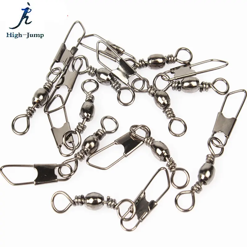 

100pcs/lot Fishing Connector Stainless Steel Snap Solid Copper Ball Bearing Swivel Rolling Rings Fishing Connector Tools 22-62mm