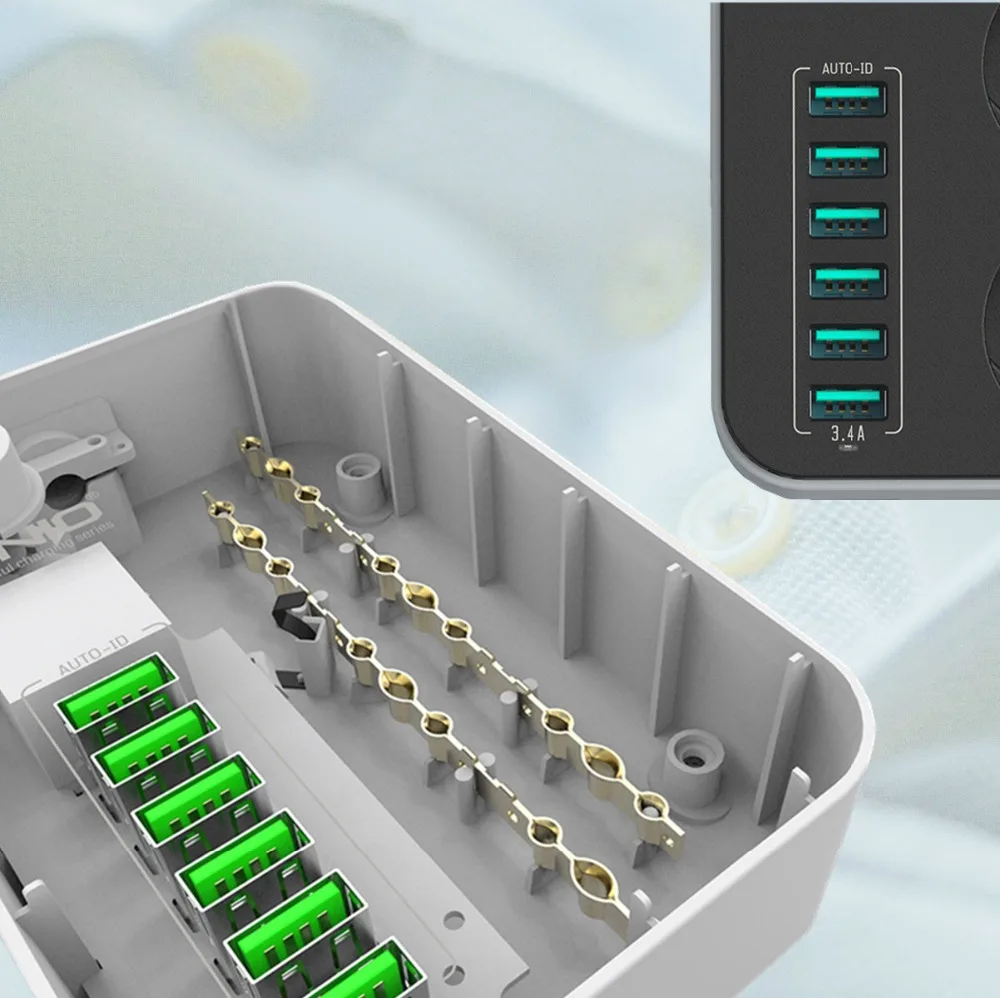 Удлинитель электрический LDNIO Smart EU удлинитель с 3 розетками переменного тока и 6 USB