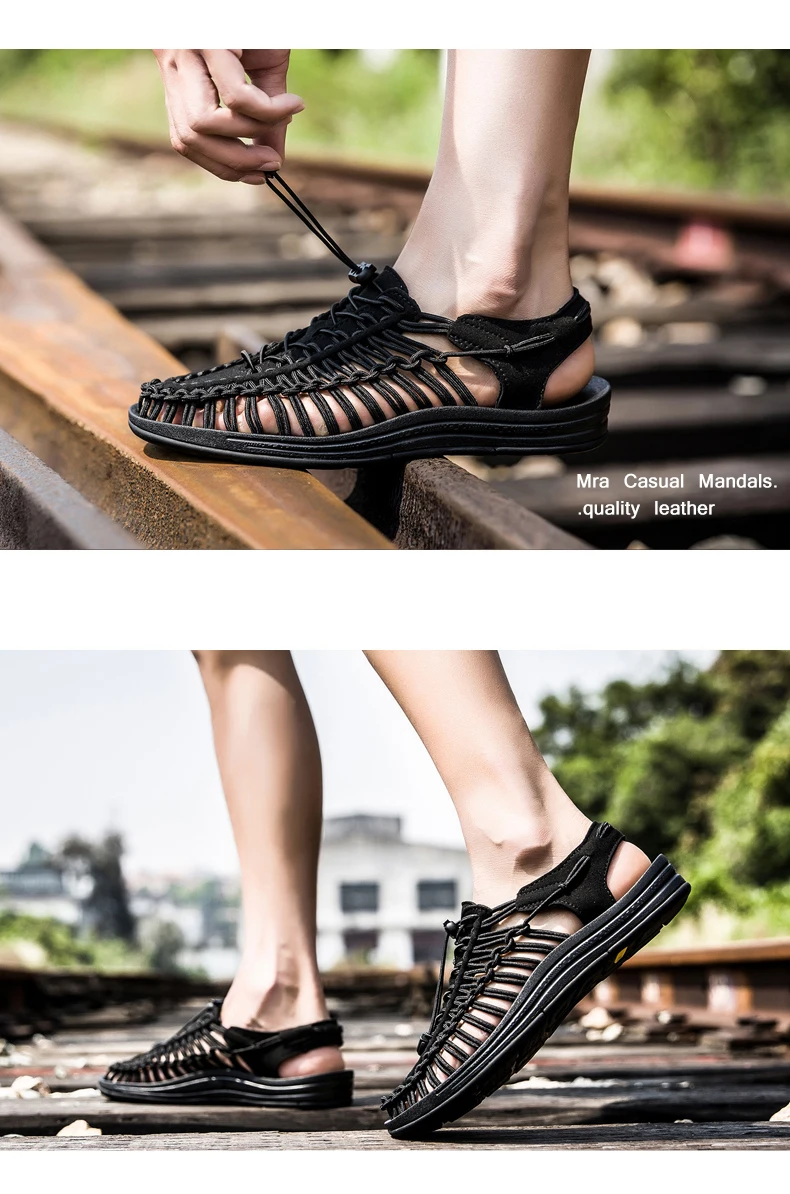 Лидер показать летние мужские сандалии уличные туфли на плоской подошве быстросохнущие пляжная обувь мягкие Обувь для отдыха дышащая