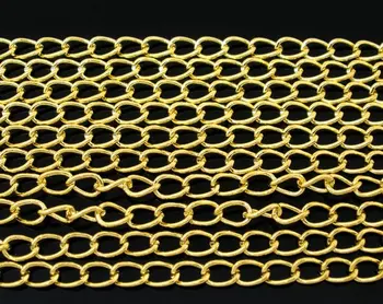 

Free shipping!!!!100M/ Gold Plated Curb Chains 5x3mm Findings