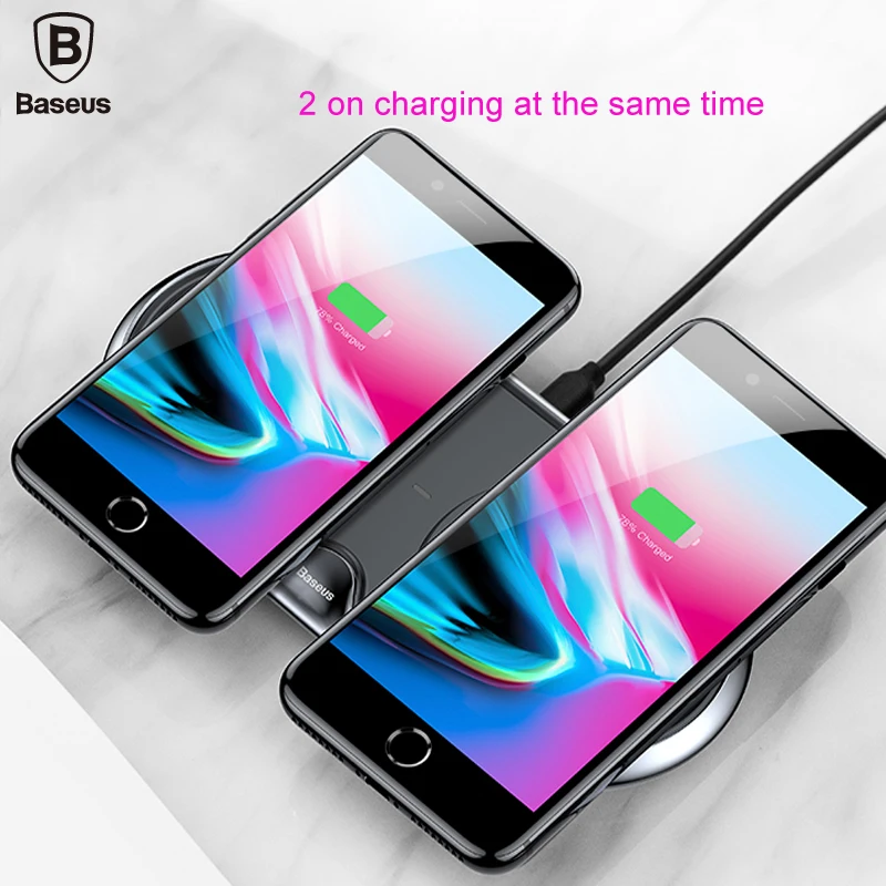 

Baseus Qi 10W 5V/3A Dual Wireless charger fast charging QC 3.0 charger For Samsung Galaxy S9 mobile phone charger holder desktop