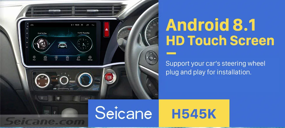 Seicane Android 8,1 10,1 дюймов Автомагнитола для HONDA CITY RHD 2Din головное устройство gps навигация мультимедийный плеер