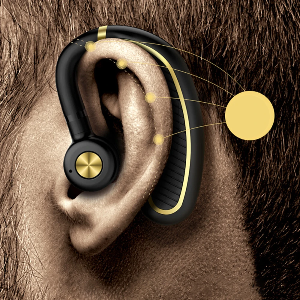 KHH wireless car headphone portable handsfree bluetooth 4.1 metal ring