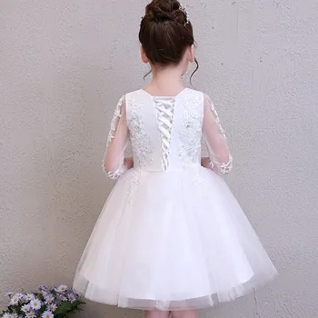 

Kids Dresses 2 Colors Girls Party Dress A-line Birthday Wedding Children Costumes 6 8 10 12 14 16Years Teenager Girl Clothes