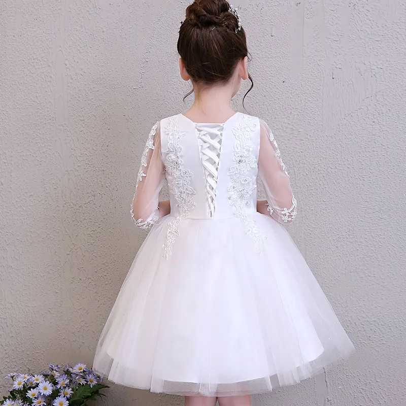 

Kids dresses 2 colors girls party dress A-line birthday wedding children costumes 6 8 10 12 14 16Years teenager girl clothes