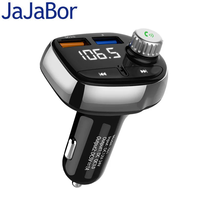 Автомобильный беспроводной fm передатчик JaJaBor Bluetooth музыкальный mp3 плеер QC3.0 с
