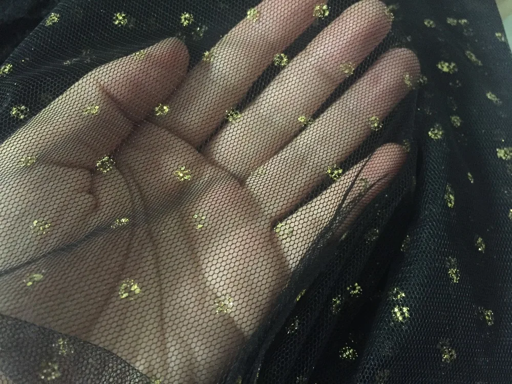 

NEW hot 2meters/lot 155cm wide black gold bronzed glitter mesh fabric GOOD QUALITY for decoration costumes backdrop DIY dress