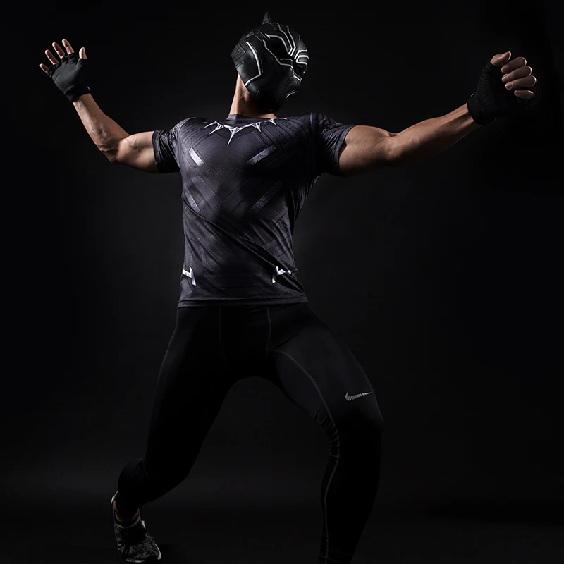 أسود النمر تي شيرت كابتن أميركا الحرب الأهلية تي 3d المطبوعة القمصان الرجل الأعجوبة المنتقمون الرجل الحديدي اللياقة الذكور crossfit قمم