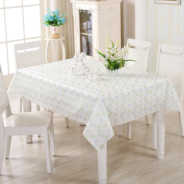  Brief Fresh PVC Waterproof Table Cloth Pastoral Floral Geometric Home Rectangle Plastic Cloth Tea T