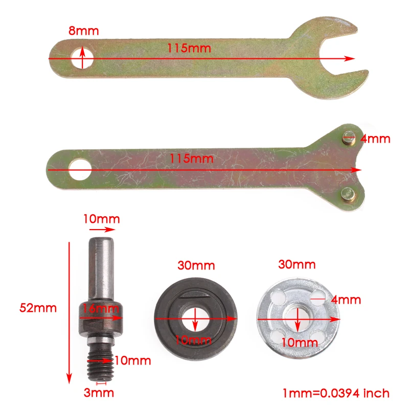 M10/16 мм отверстие сверла угловая шлифовальная машина оправка адаптер держатель диска комплект гаечный ключ комплект электроинструменты