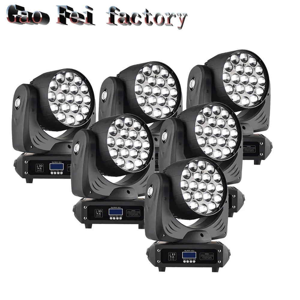 

New Hot Sale 6pcs/lot 19*12W 4in1 RGBW LED Moving Head Beam+Wash Light, LED Moving Head Beam Light