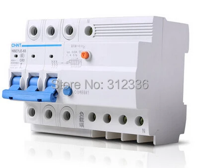 

Free Shipping Two years Warranty LE C63 3P+N 63A 3 pole ELCB RCD residual current circuit-breaker earth leakage