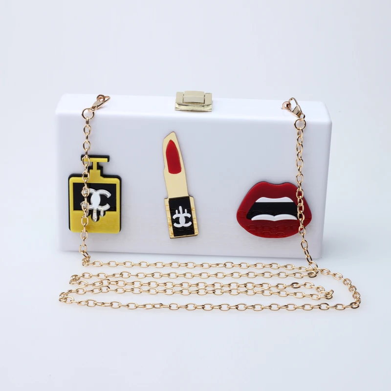 Retângulo de Acrílico Caixa de Bolsa de Ombro Bolsa das Senhoras Nupcial do Partido do Bolsa de Embreagem Europeu Americano Casuais Crossbody Bolsa Feminina