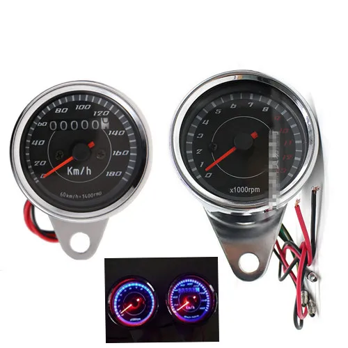 

LED Motorcycle Tachometer Tacho Gauge + Odometer Speedometer Speedo meter Custom for Honda Cafe Racer