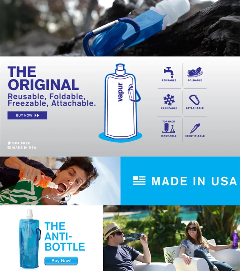 Plastic Water Bags For Drinking Bpa Free Drink Bag Foldable Adult Sports Water Bottle Travel