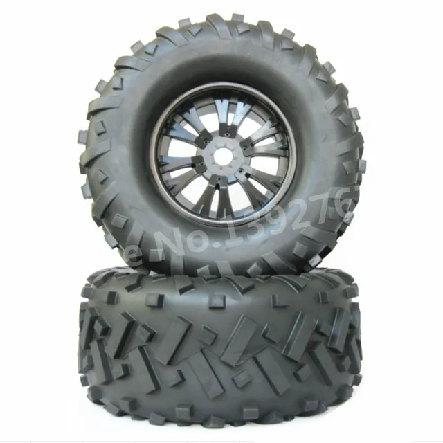 Cheap 4Pieces RC Car Rubber Tires Rim Wheel Tyres 170mm*85mm Hexagon Adapter 17mm For Remote Control Cars 1/8 Nitro Monster Truck Baja