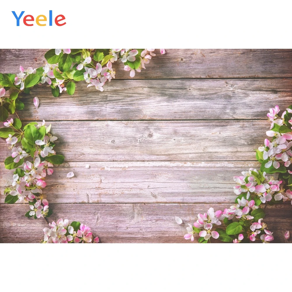 

Yeele Wooden Board Plank Grunge Fresh Flower Portrait Photography Backgrounds Customized Photographic Backdrops for Photo Studio