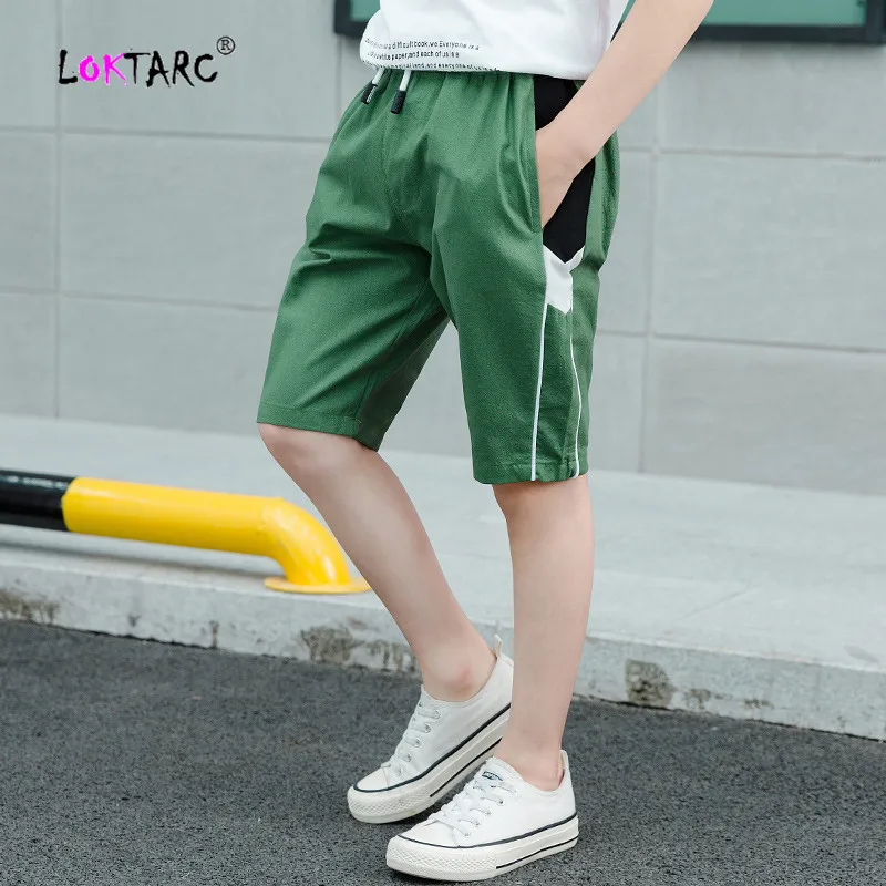 LOKTARC/Детские короткие штаны для мальчиков спортивные шорты для мальчиков штаны для мальчиков детские шорты в полоску с завязками для маленьких мальчиков Брюки бермуды