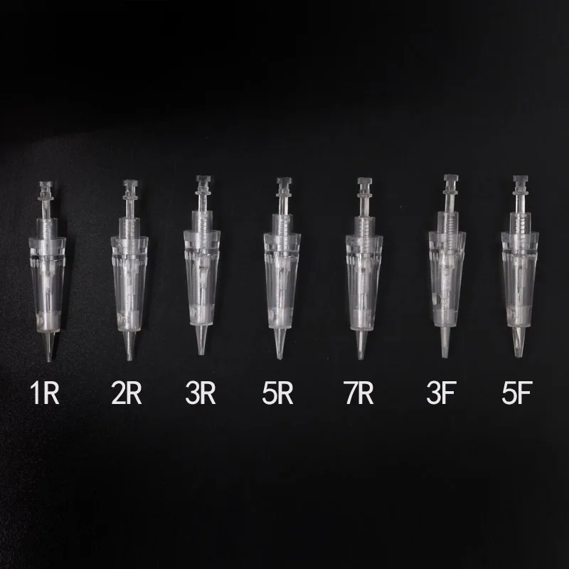 100 шт. 1R 2R 3R 5R 7R 3F 5F картриджи обеззараженные для перманентного макияжа машина для мануального татуажа бровей, одноразовые иглы для с ручкой