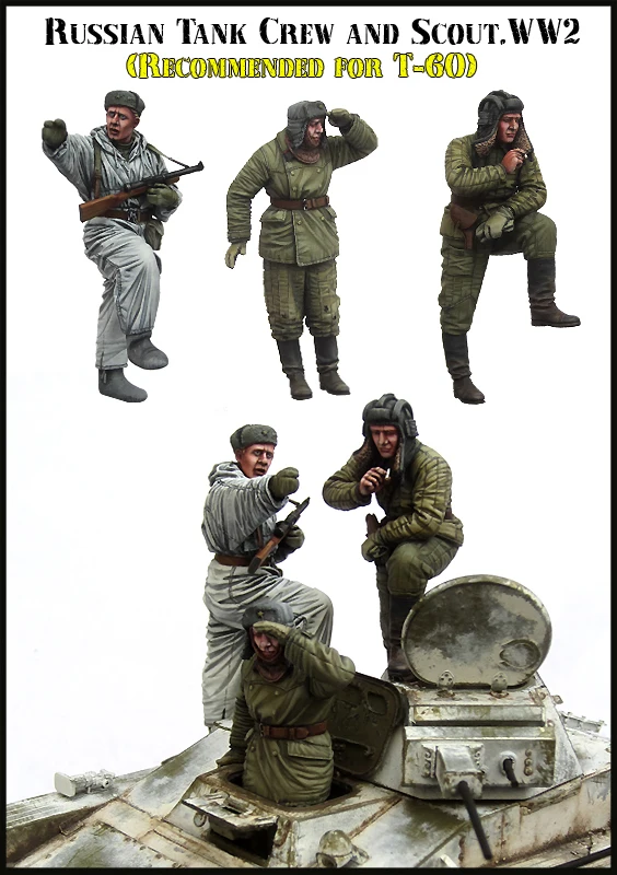 

1/35 фотографический набор для модели русского танка и разведчика разобранный Неокрашенный