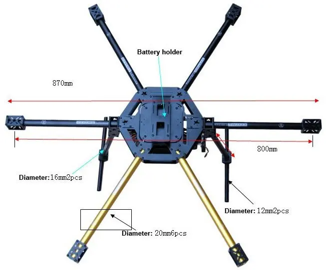 HY-800 KK MK FF MWC FPV стекловолокно 800 мм Колесная база гексакоптер рамка набор с HY-120 набор PTZ