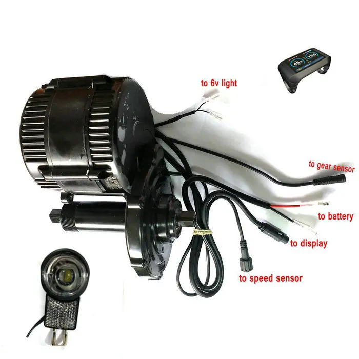 bafang 8fun  motor with gear sensor and 6v light connections 750C display 6v light new version