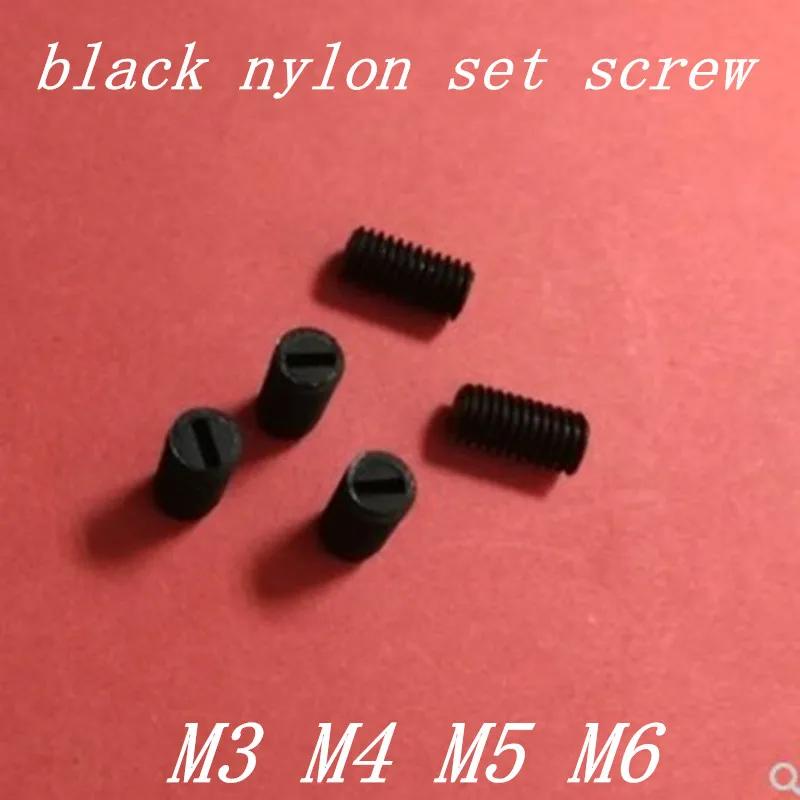 100PCS/lot M3 M4 M5 M6 black nylon slotted Set grub Screw | Обустройство дома