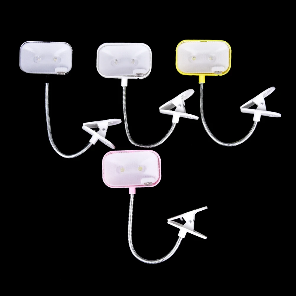 Adjustable  Flexible LED Mini Study Reading Light Battery Clip-on Fixture Desk Table Bed
