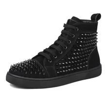 men luxury fashion nightclub banquet dresses breathable pig suede leather rivet shoes man flat platform shoe ankle boots sapatos men luxury fashion nightclub banquet dresses breathable pig suede leather rivet shoes man flat platform shoe ankle boots sapatos