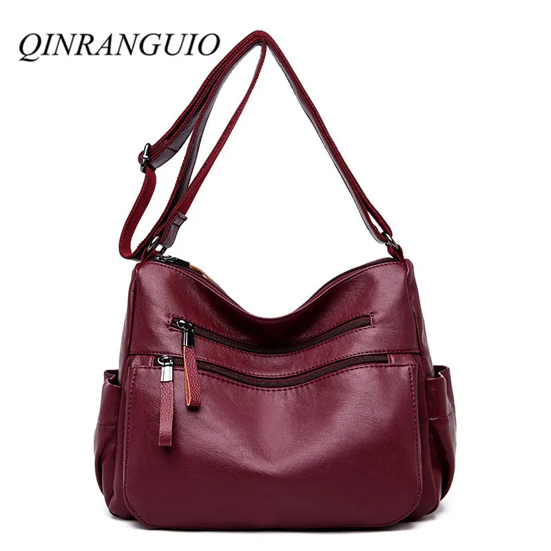 

QINRANGUIO Crossbody Bags for Women 2019 New Design Casual Shoulder Bag Women Soft PU Leather Women Bag Women Messenger Bags