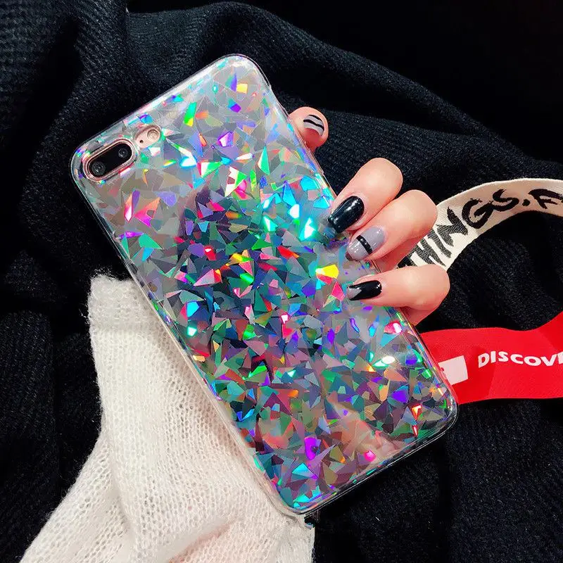 L-FADNUT винтажный Блестящий блестящий чехол для iPhone X Xr Xs Max Тонкий ретро бампер 7 8 6 6S