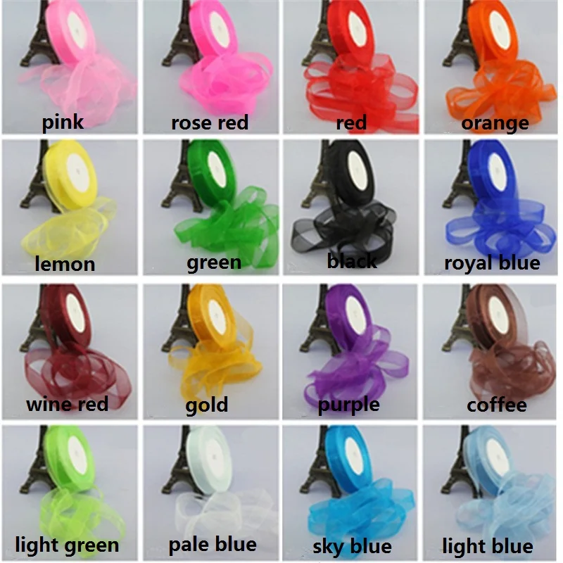 45m/lot 2cm Silk Tulle Organza Ribbon For Packaging Gift Cake Balloon Wedding Birthday Party Decor Crafts Packing Supplies