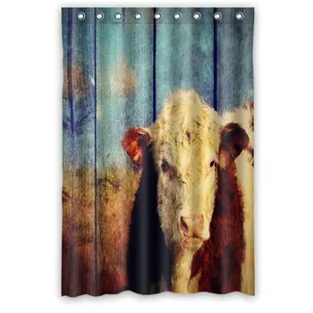 

Custom Cows animal watercolor painting Printed Waterproof Shower Curtain