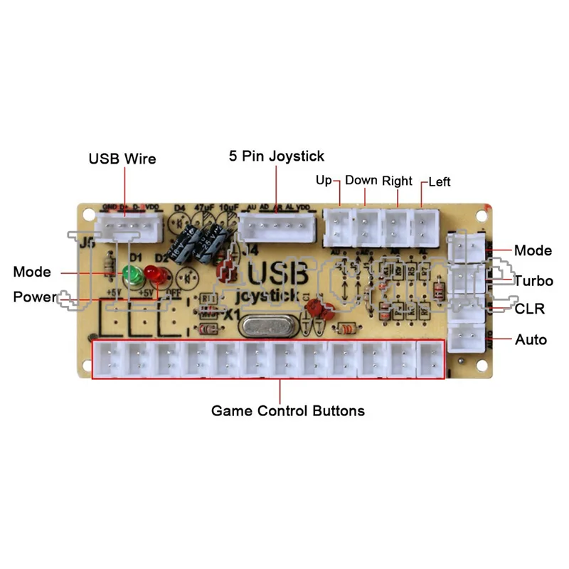 

DIY Arcade Joystick Zero Delay Arcade USB Encoder PC To Joystick Button Support 8-bit ADC For 3D Rocker And 7 bit PWM For ANALOG