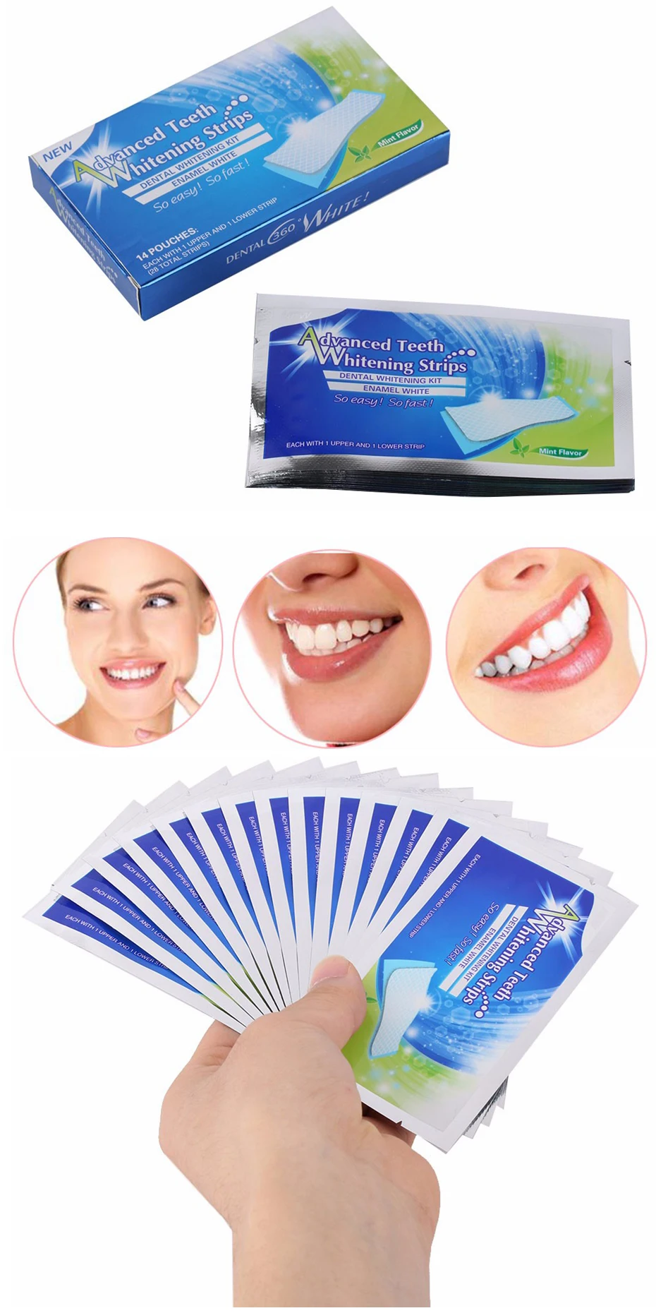 1 коробка(28 шт = 14 пакеты) улучшенное отбеливание зубов полоски 3D ультра гель отбеливающий для зуб отбеливание зубов Уход за полостью рта, зубами гигиена полости рта