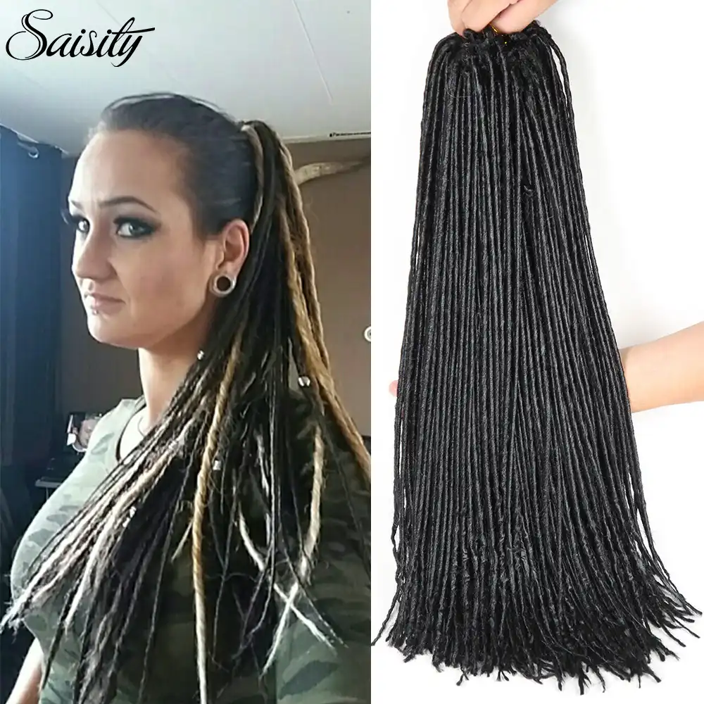 Saisity Dreadlocs Crochet Hair Extensions Synthetic Hair Faux Locs