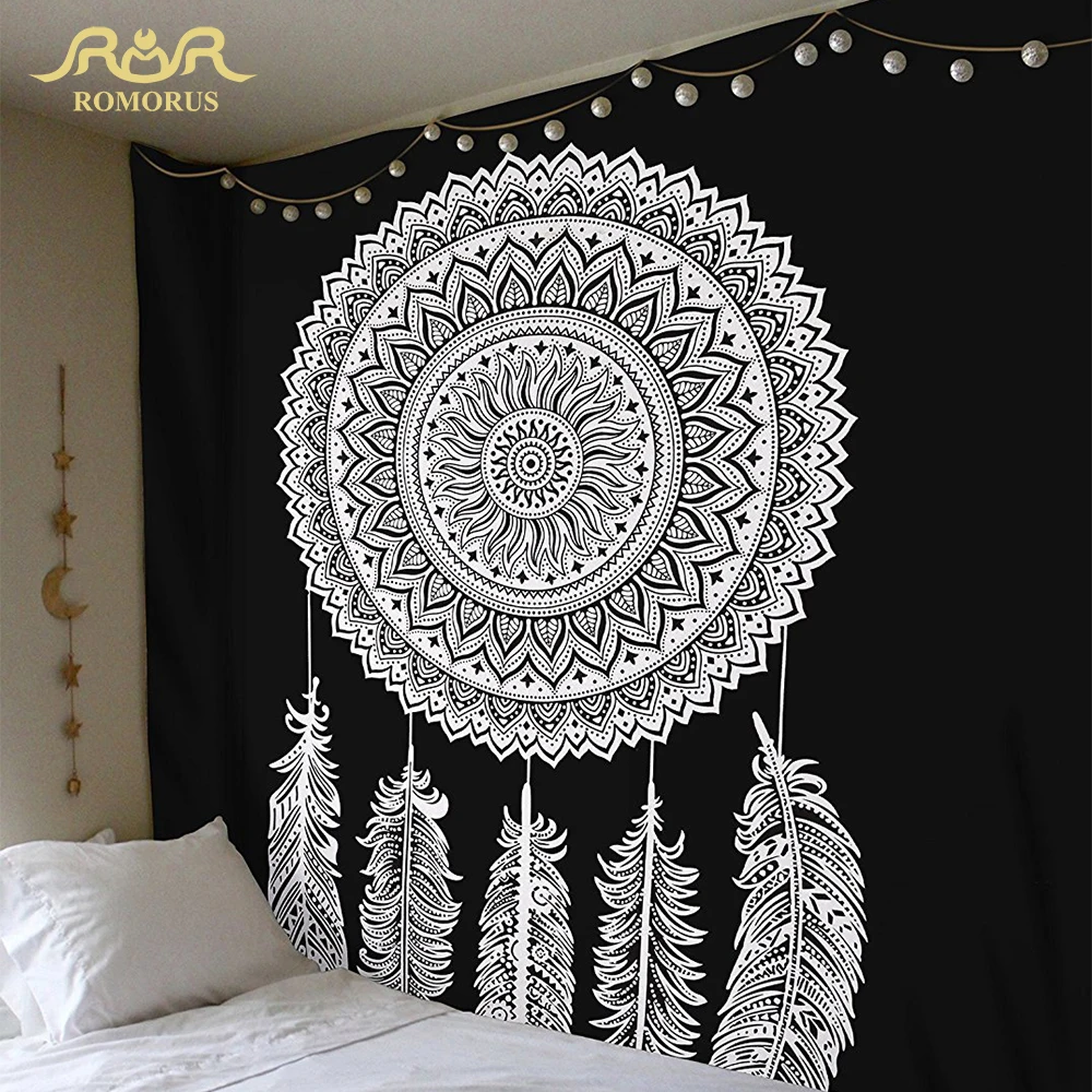 

ROMORUS Indian Mandala Tapestry Hippie Wall Hanging Tapestry Multifunctional Bohemian Decorative Feather Tapestries Yoga Mats
