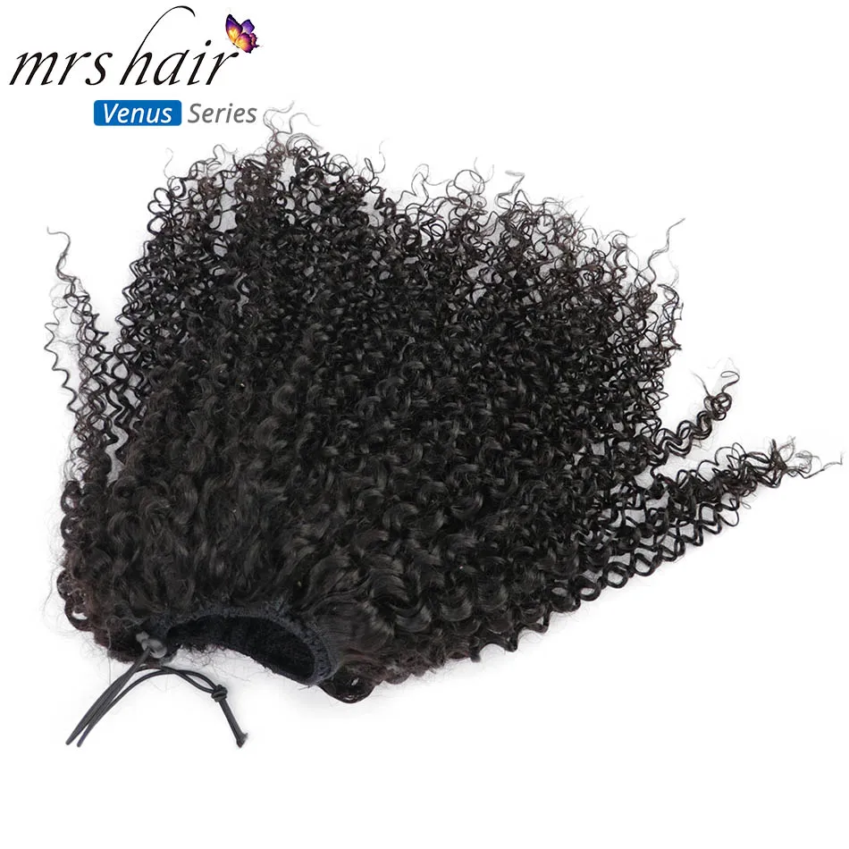 

MRSHAIR Afro Kinky Curly Ponytails 4b 4c Puff Coily For Black Women Remy Hair Coarse Mongolian Clip Hair Drawstring Ponytails
