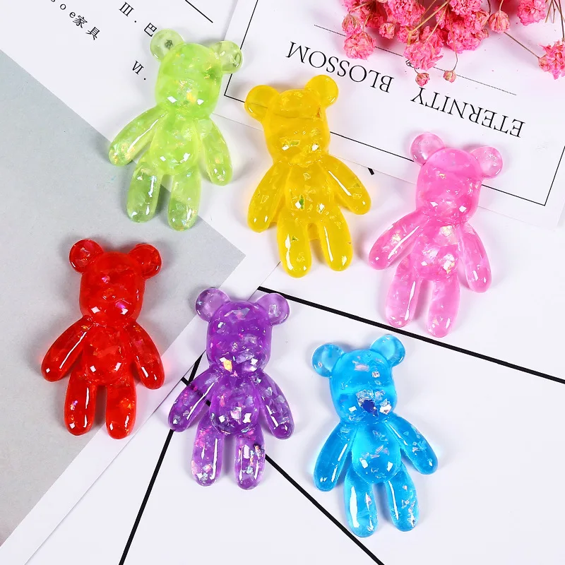 

1PCS Cartoon Big Bear Filler For Clear/Fluffy Mud Popular Box Toys Kids Lizun Slime DIY Kit Accessories Children Modeling Clay