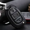 Leather Car Key Case Cover For Hyundai Creta I10 I20 Tucson Elantra Santa Fe Protection Key Shell Skin Bag Only Case ► Photo 3/6