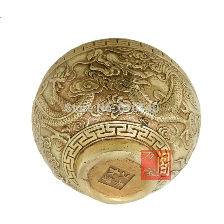 

Copper Bowl with Dragon Dragon Leap Lucky enrichment town house feng shui ornaments ornaments