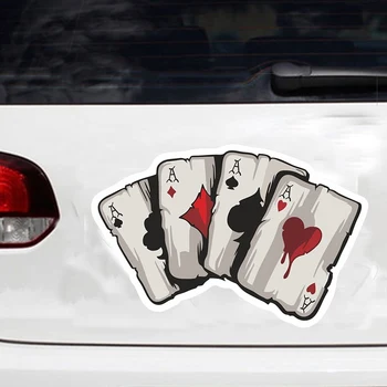 

12*8CM Graphics Playing Cards A Vinyl Car Truck Window Laptop Helmet Decal Car Stickers