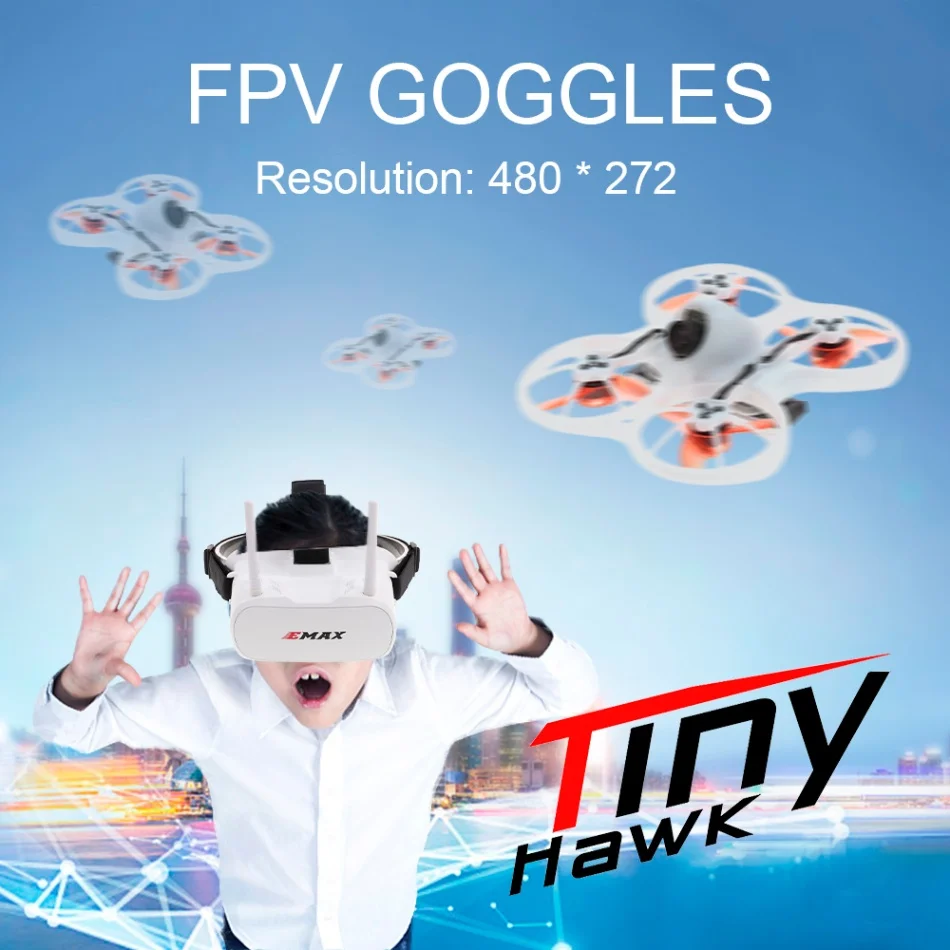 EMAX Tinyhawk RTF Радиоуправляемый вертолет 75 мм Мини Бесщеточный Дрон 600TVL камера с FPV