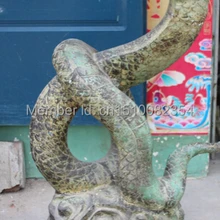 4" Огромный Китайский Бронзовый Талисман Животных Змея Офелия Змей Змея Скульптура