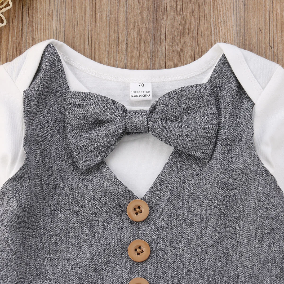 Топы с галстуком-бабочкой в джентльменском стиле, боди с длинными рукавами и штаны, комплект из 2 предметов, деловой костюм, комплект одежды для новорожденных, комплект одежды для маленьких мальчиков 0-24 месяцев