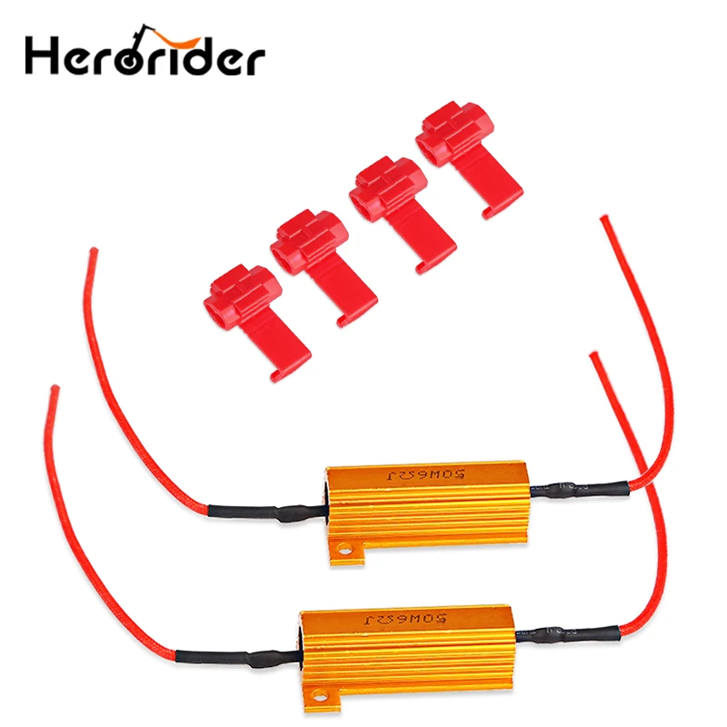 

2x 12V 50W 6ohm Resistors LED Car Light Resistance Decoder Fix Auto Led Bulbs Error Turn Signal Blink Controllers