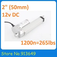 50mm/ 2inches Stroke Actuator Linea; 1200N/ 120KGS/ 265LBS Force / 12/24VDC Input Voltage Linear Actuators