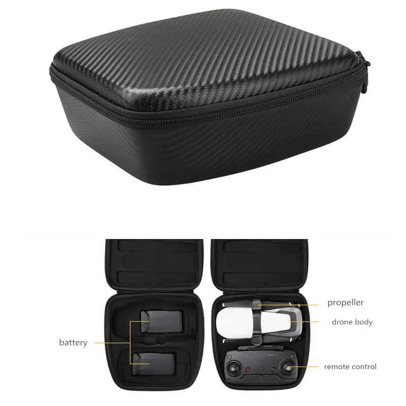 Double-decker case batterydrone body remote controlpropeller carbon fiber skin PU  Waterproof storage bag for DJI mavic air drone Accessories 1